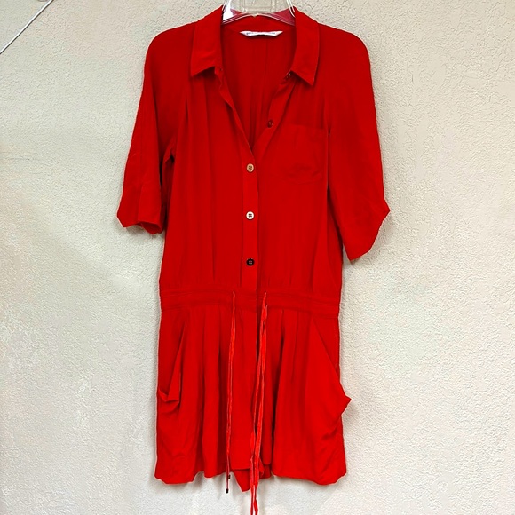 Diane Von Furstenberg Pants - diane von furstenberg womans 100% SILK orange romper size M